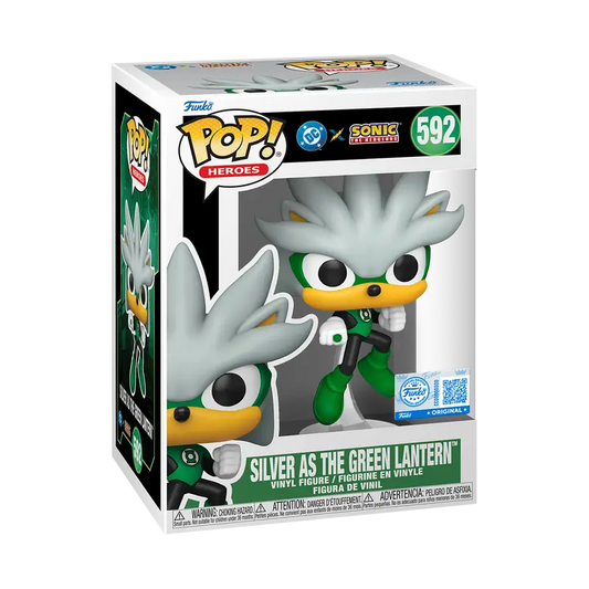 Funko Pop Heroes 592 DC x Sonic the Hedgehog - Silver as the Green Lantern - Funko Pop