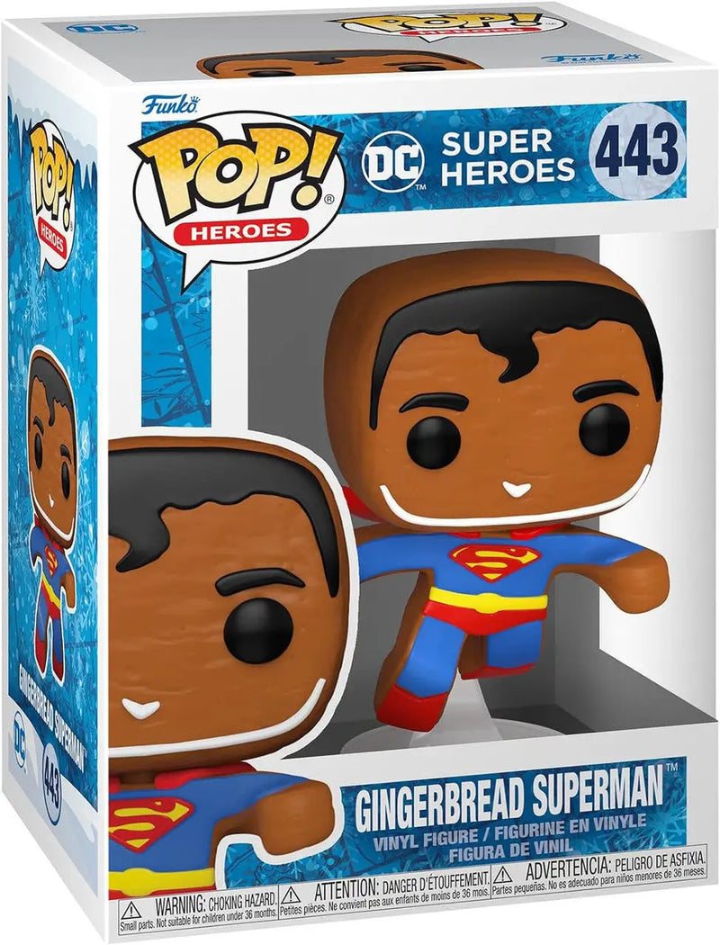 Funko Pop Heroes DC Holiday Gingerbread Superman #443 figure for collectors