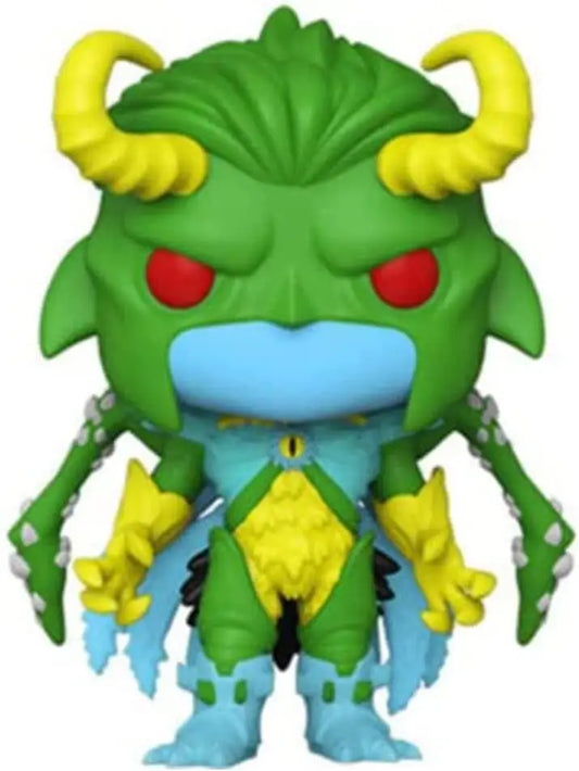 Cartoonish green monster figurine with red eyes for Monster Hunters Loki #992