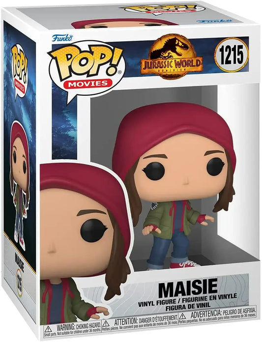 Funko Pop! Jurassic World Maisie #1215 vinyl figure in maroon beanie and casual wear