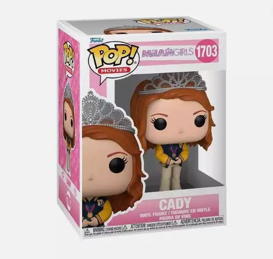 Funko Pop Movies Mean Girls Cady #1703 figure in crown and yellow vest for trading cards collectors