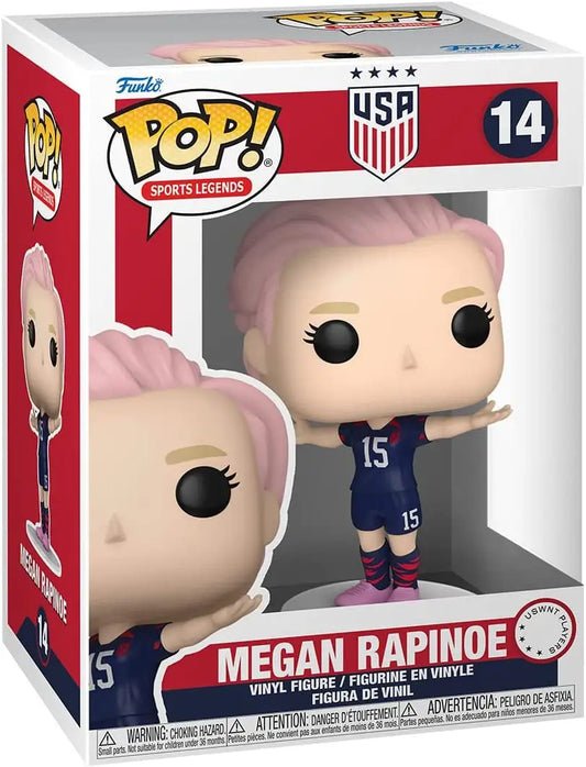 Funko Pop figurine of Megan Rapinoe in USA team uniform for collectors and fans