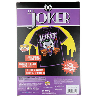 Packaged Funko Pop Tees DC The Joker T-Shirt with Funko Pop! style graphic design
