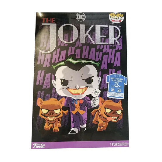 Funko Pop vinyl figure of The Joker with lion figures in Funko Pop Tees collection
