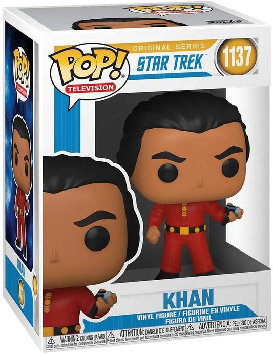 Funko Pop vinyl figure of Khan in red uniform from Star Trek Original Series Star