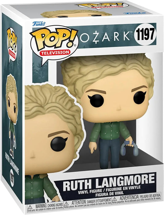 Funko Pop! vinyl figure of Ruth Langmore from Ozark with trading cards background
