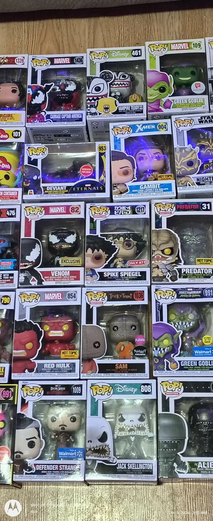 Funko Pops figures in boxes for collectors of trading cards and baseball cards