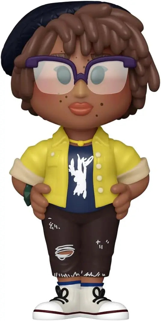 Cartoon figurine of April O’Neil in yellow jacket from Funko Soda Teenage Mutant Ninja Turtles