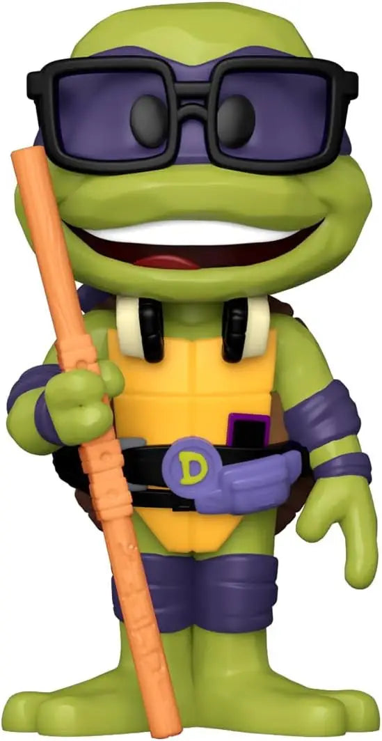 Cartoon turtle character in sunglasses holding a staff from Funko Soda Teenage Mutant Ninja Turtles