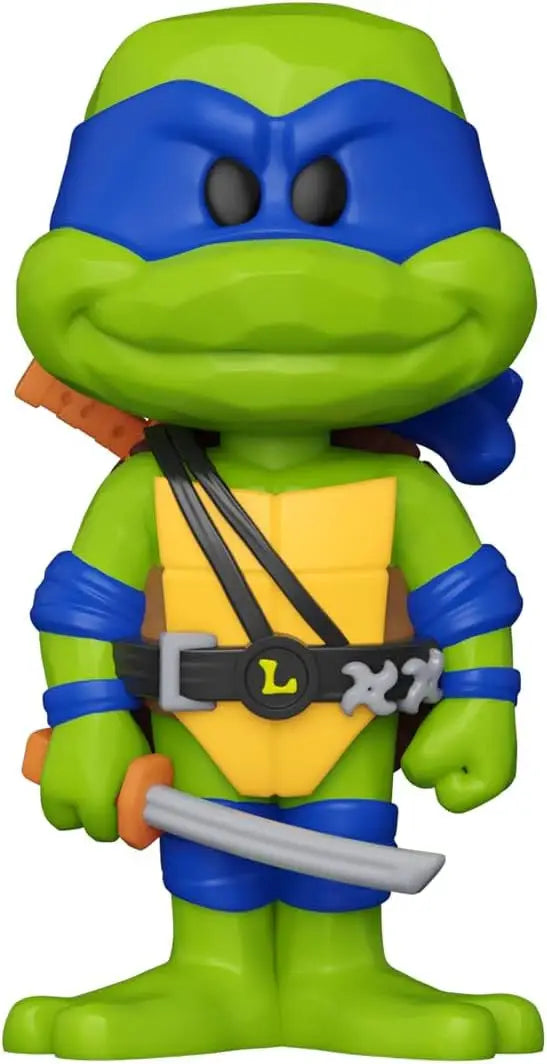 Cartoon-style Funko Soda Teenage Mutant Ninja Turtles Leonardo Figure in a can