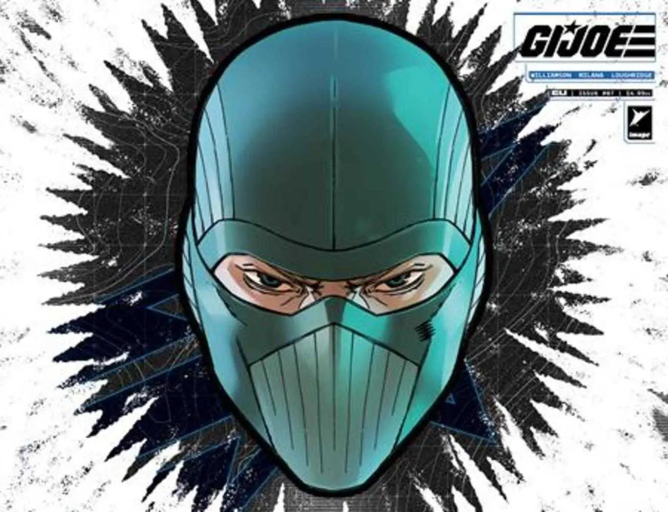 G.I. JOE comic book cover with Juarez die cut foil mask variant showing vibrant artwork