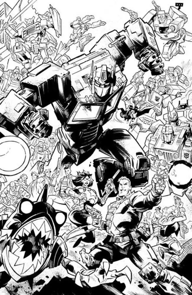 G.I. Joe #8 Cover H Jason Howard Energon Universe Second Anniversary Black & White Variant - Back Issues