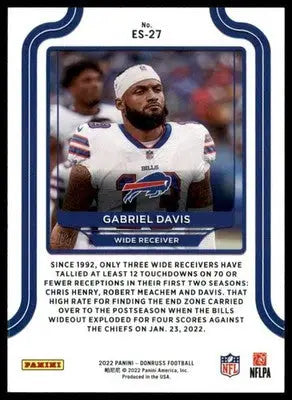 Gabriel Davis 2022 Donruss Elite Series #ES-27 Buffalo Bills - Football Card Single