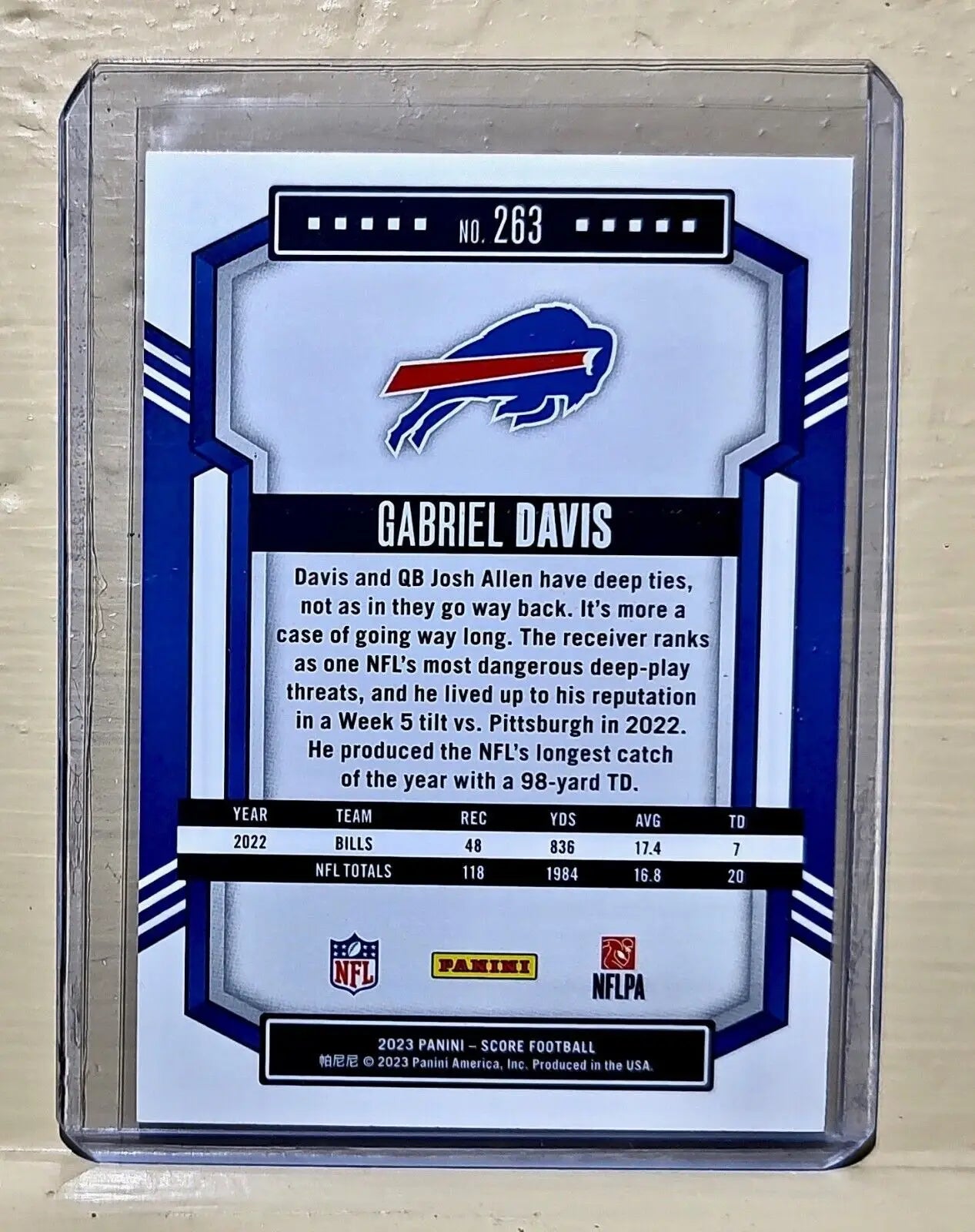 Gabriel Davis 2023 Panini NFL #263 Score Football Card Buffalo Bills - Football Card Single