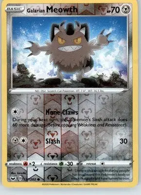 Galarian Meowth - SWSH01: Sword & Shield Base Set - 127/202 - Reverse Holo LP - Pokémon Card Single