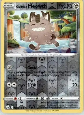 Galarian Meowth - SWSH08: Fusion Strike - 180/264 - Reverse Holo LP - Pokémon Card Single