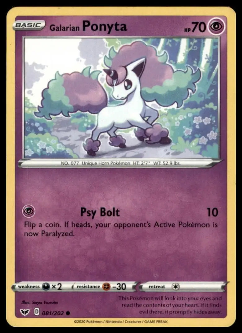 Galarian Ponyta 081/202 Swsh01: Sword & Shield Regular Pokemon - Pokémon Card Single