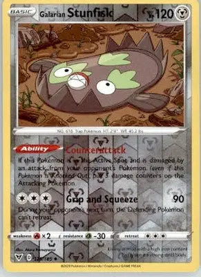 Galarian Stunfisk - SWSH04: Vivid Voltage - 125/185 - Reverse Holo LP - Pokémon Card Single