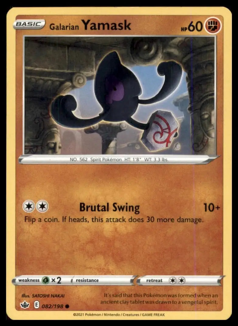 Galarian Yamask 082/198 Swsh06: Sword & Shield - Chilling Reign Reverse Holo