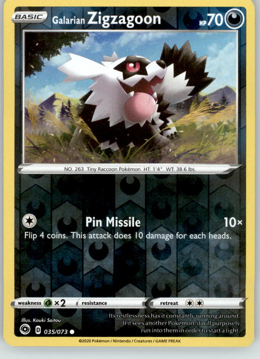 Galarian Zigzagoon - Champion’s Path - 035/073 - Reverse Holo LP Pokemon - Pokémon Card Single