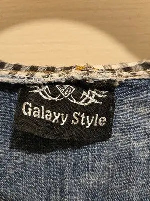 Galaxy Style Denim Jacket Women’s Hooded Faux Fur Trim Zip Blue No Size Tag - Apparel