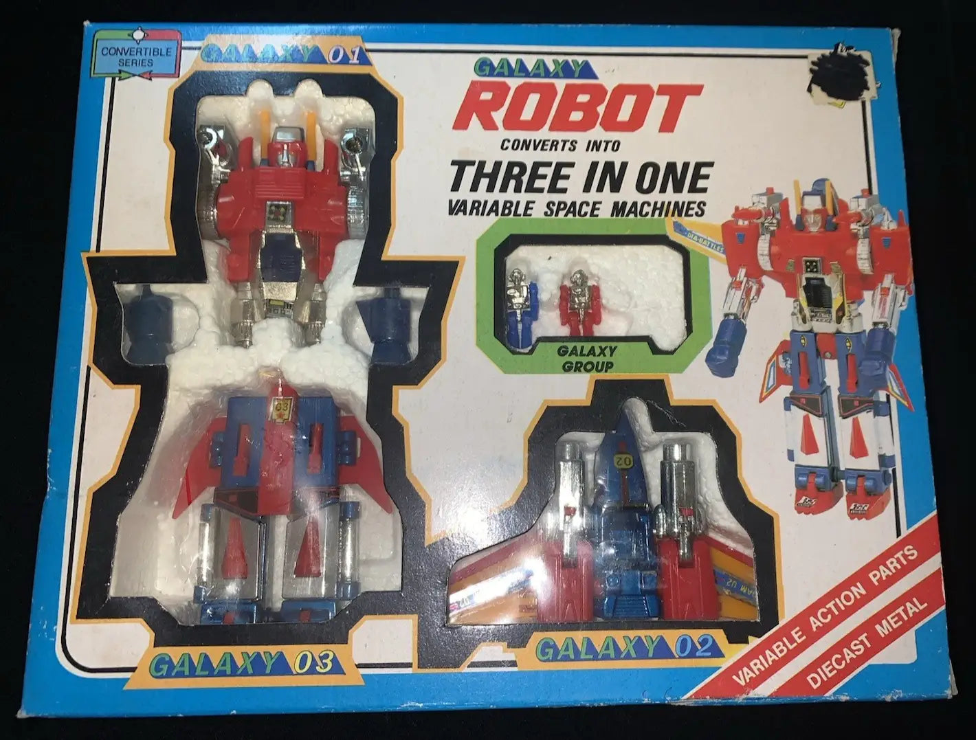 Galaxy Three in One Die-Cast Space Robot Diaclone Dia-Battles Action Figure MIB - Action Figure & Toy