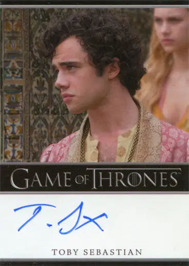 Autographed Game of Thrones trading card of Toby Sebastian as Trystane Martell