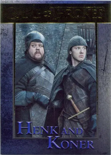 Game of Thrones Season 7 chase card featuring two medieval characters in armor