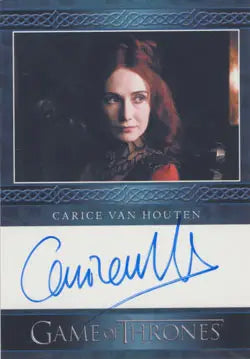 Autographed Game of Thrones trading card of Carice van Houten as Melisandre
