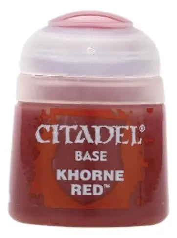 Citadel Khorne Red base paint pot for Warhammer models by Games Workshop