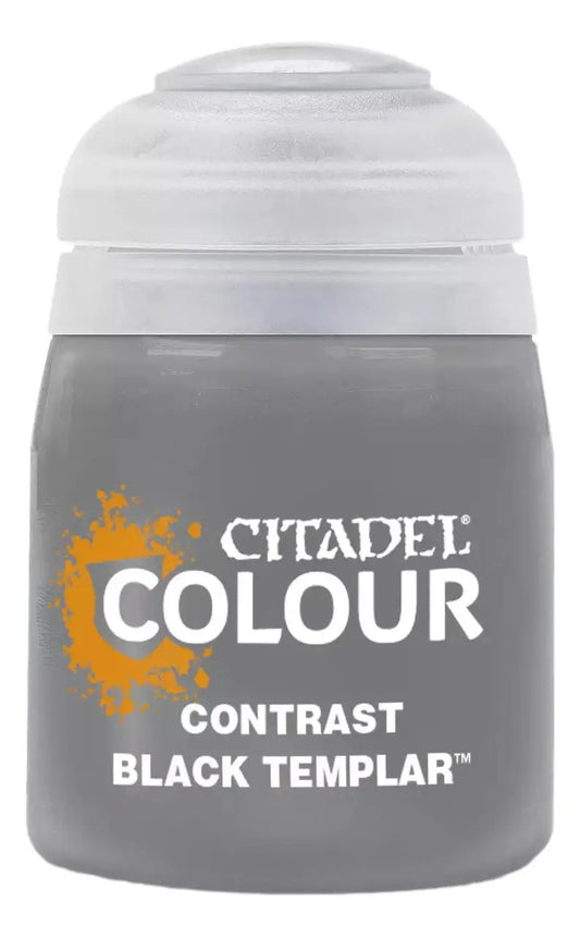 Pot of Citadel Contrast Black Templar paint for Warhammer models in 18ml container
