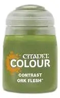 Games Workshop Citadel Paint Contrast ORK FLESH 18ML pot on display