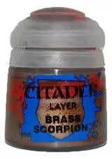 Citadel Brass Scorpion Layer Paint pot by Games Workshop for miniature painting