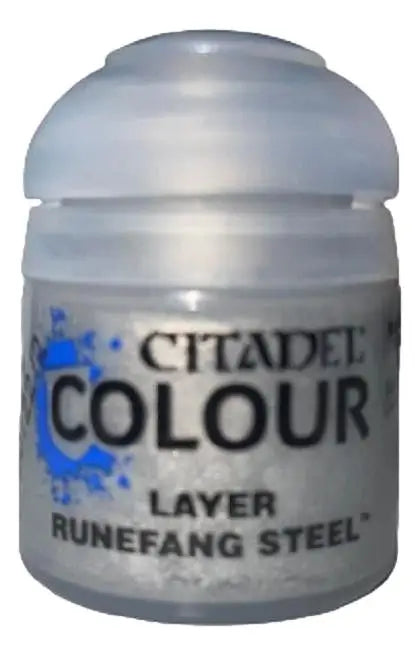 Pot of Citadel Layer Runefang Steel model paint for miniature painting