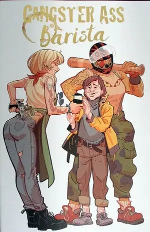 Cartoon illustration of diverse barista characters in a gangster theme by Conor Hughes