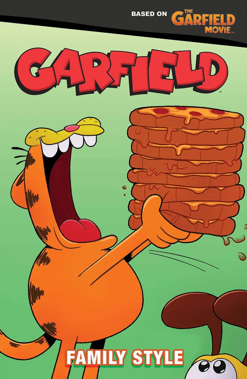 Cartoon Garfield with a stack of pizza slices from Garfield Family Style toy series