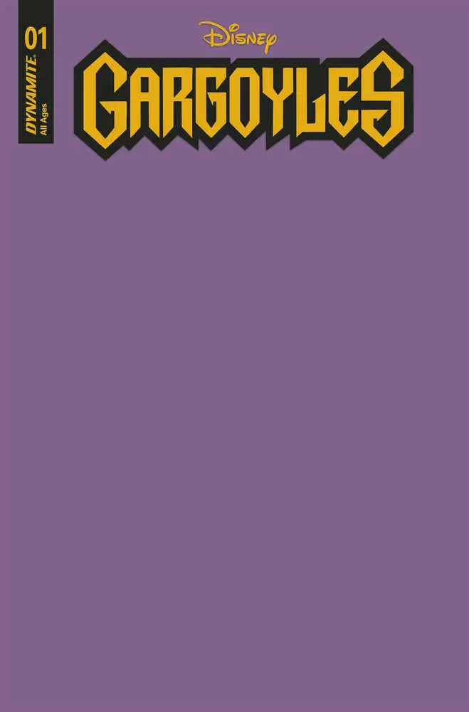 Purple comic book cover featuring GARGOYLES Disney logo for trading cards collectors