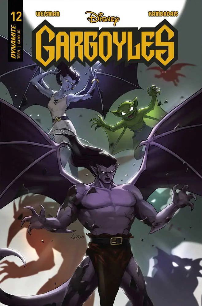 Comic book cover of Disney’s Gargoyles #12 featuring a muscular purple gargoyle character