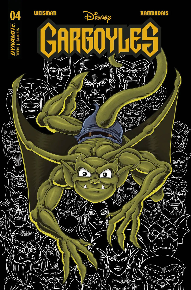 Green gargoyle with glowing eyes on Gargoyles #4 Cover T Foc Haeser Original comic art