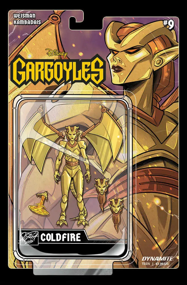 Coldfire action figure packaging from Gargoyles animated series for trading cards collectors