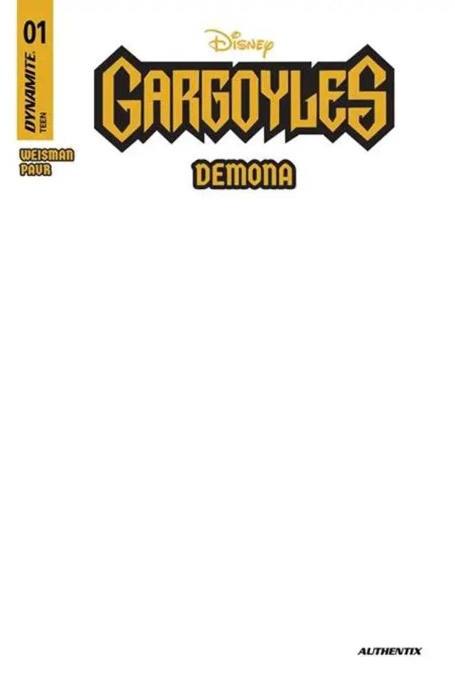 Blank Authentix Variant cover for Gargoyles Demona issue #1 with white background
