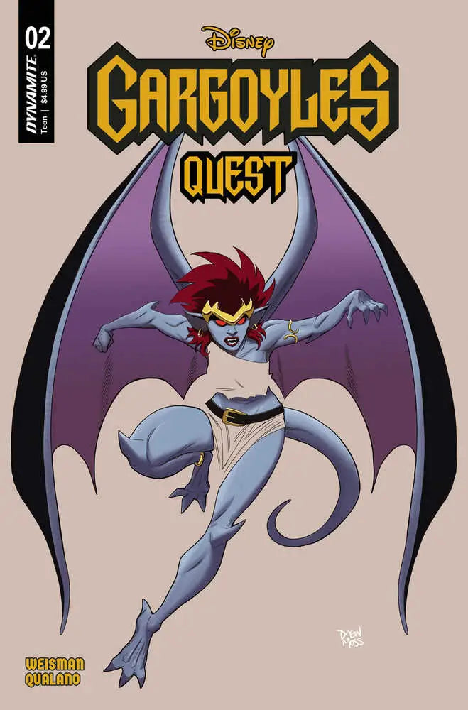 Blue gargoyle with red hair and purple wings in Gargoyles Quest #2 Cover C design