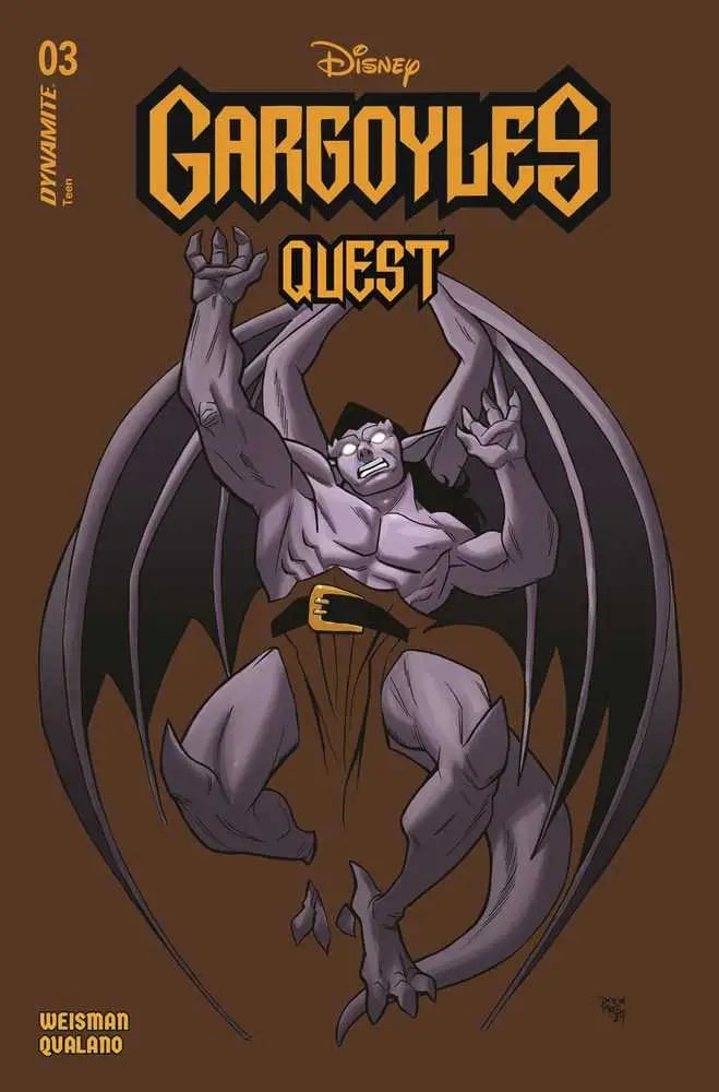 Muscular grey gargoyle with wings on Gargoyles Quest #3 Cover C for trading cards