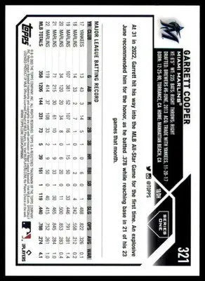 Garrett Cooper 2023 Topps #321 Miami Marlins - Baseball Card Single