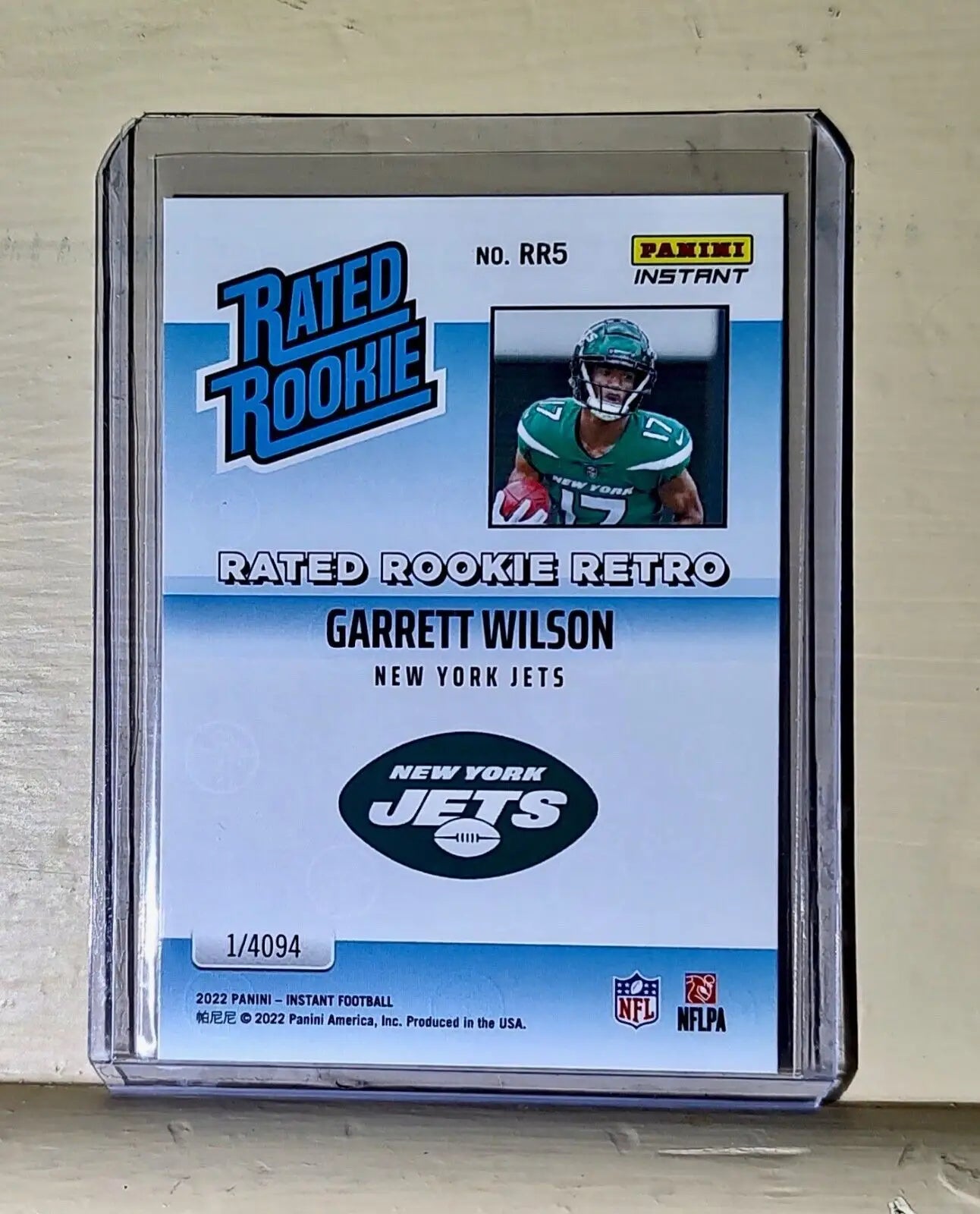 Garrett Wilson 2022 NFL Panini #5 Rated Rookie Retro Football Card 1/4094