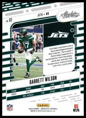 Garrett Wilson 2024 Panini Absolute Retail #83 New York Jets - Football Card Single