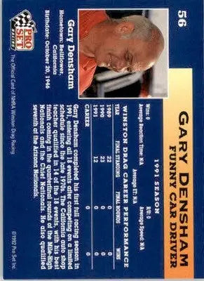 Gary Densham - 1992 Pro Set NHRA - #56 - Racing - Racing Card Single