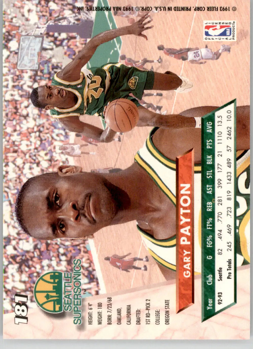 Gary Payton - 1993-94 Ultra - #181 - Basketball - Basketball Card Single