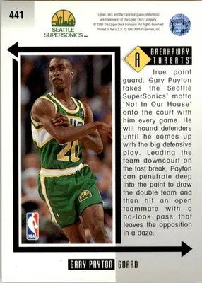 Gary Payton - 1993-94 Upper Deck - #441 - Basketball - Basketball Card Single