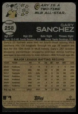 Gary Sanchez 2022 Topps Heritage #258 New York Yankees - Baseball Card Single